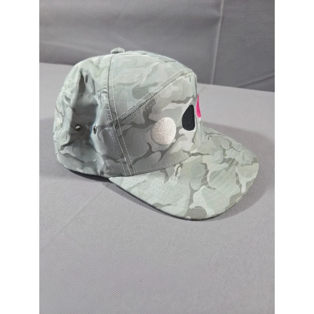 No Bogeeys Hat Gray White Camo Golf Snapback Vented Cap Reflective Sheen